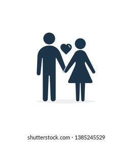 Couple icon with heart. Vector isolated illustration.