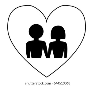 Couple Icon - Illustration
Computer Icon, Men, Women, Stick Figure, Vector