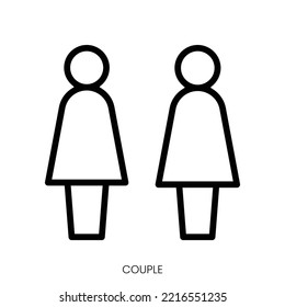 couple icon. Line Art Style Design Isolated On White Background