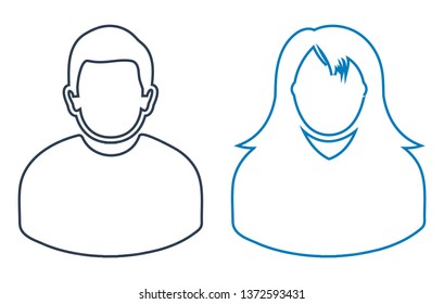 Couple Icon. Line style vector eps.