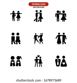 couple icon or logo isolated sign symbol vector illustration - Collection of high quality black style vector icons
