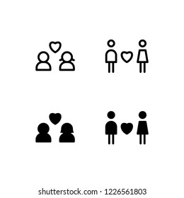 Couple Icon Logo Vector Symbol. Wedding Icon