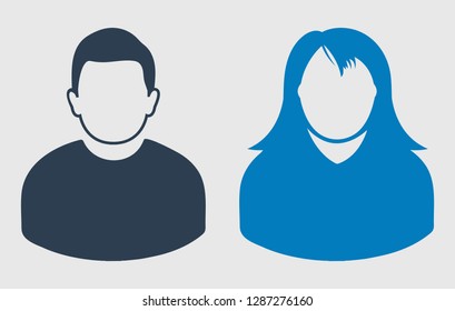 Couple Icon. Male and female symbol on gray background. flat style vector eps.