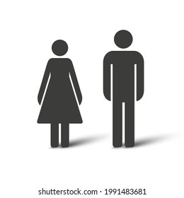Couple icon, man and woman simple sign. Stick figure simple icons. Vector illustration