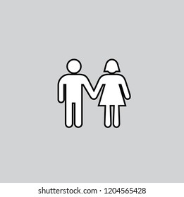 Couple Icon on the gray background