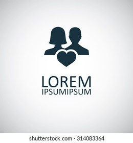couple icon, on white background