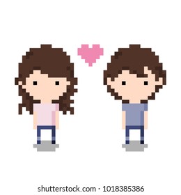 Couple Icon, Pixel 8 bit style