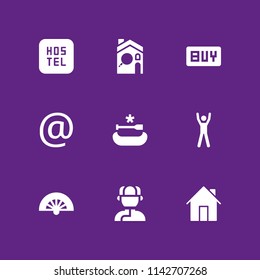 couple icon set. buy, canoe and home vector icon for graphic design and web