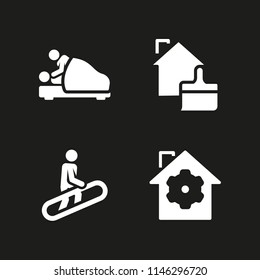 couple icon set with house, tourist and love vector icons for web and graphic design
