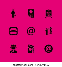 couple icon set. shopper, hostel and diving vector icon for graphic design and web