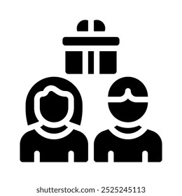 Icono de pareja con glifo de estilo