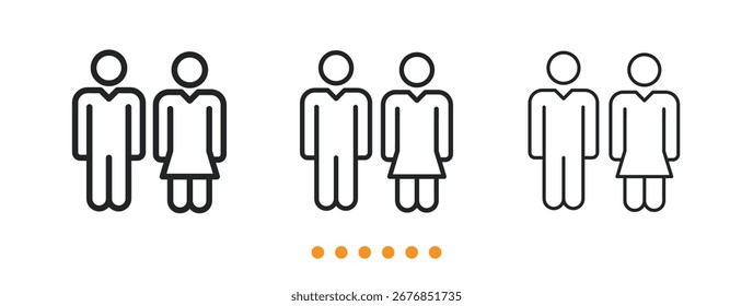 Couple icon. Thin line icon vector