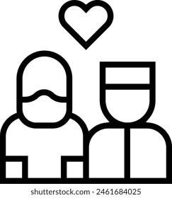 couple icon. Thin linear style design isolated on white background