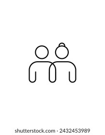 couple icon, vector best line icon.