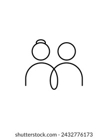 couple icon, vector best line icon.