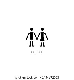 couple icon vector black design