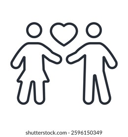 couple icon. vector.Editable stroke.linear style sign for use web design,logo.Symbol illustration.