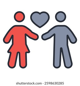 couple icon. vector.Editable stroke.linear style sign for use web design,logo.Symbol illustration.
