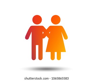 Couple icon. Young family symbol. Family insurance. Blurred gradient design element. Vivid graphic flat icon. Vector