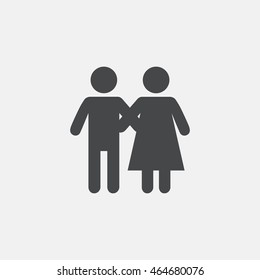 Couple icon. Young family symbol. Family insurance. Flat icon on white background. Vector