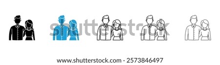 Couple icons in filled and 3 stroke weights