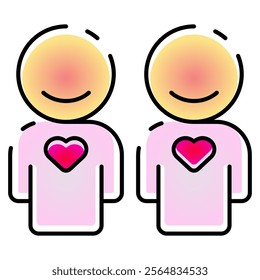 couple icons outline gradient colour style. Suitable for website design, logo, app, UI and etc. Based on the size of the icon in general, so it can be reduced.