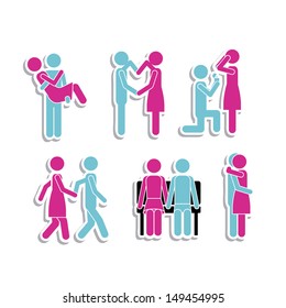 couple icons over white background vector illustration 