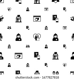 couple icons pattern seamless. Included editable filled dating, just married couple, wedding ceremony, boyfriend, vow, just married car icons. couple icons for web and mobile.