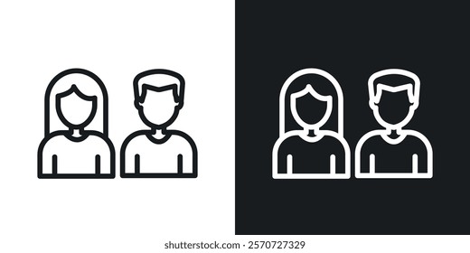 Couple icons set vectors on white background.