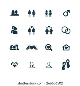 couple Icons Vector set