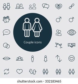 couple Icons Vector set