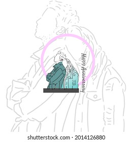 couple illustration hand drawn style illustrator