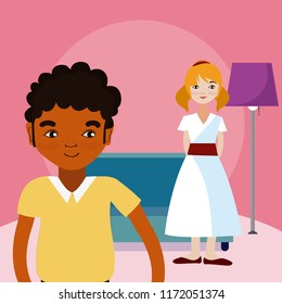 Couple inside house