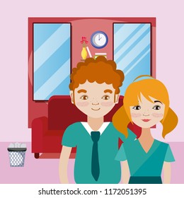 Couple inside house