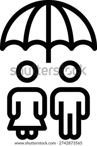 Couple Insurance Coverage Line icon