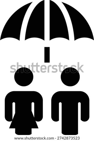 Couple Insurance Coverage solid icon