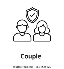Couple insurance :Vector Icon which can easily modify or edit

