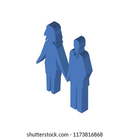 Couple isometric left top view 3D icon