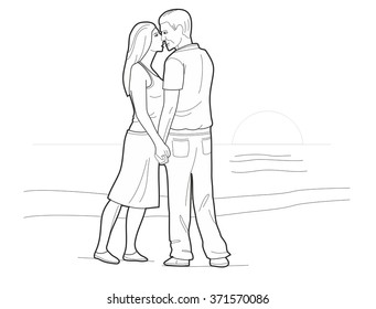 Couple kiss