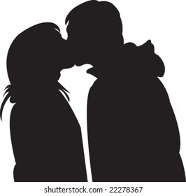 couple kiss - vector