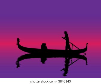 Couple kissing each other in gondola