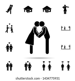 Couple kissing icon. Universal set of people in love for website design and development, app development
