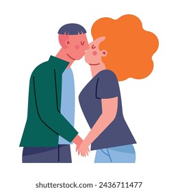 couple kissing illustration illustration vector