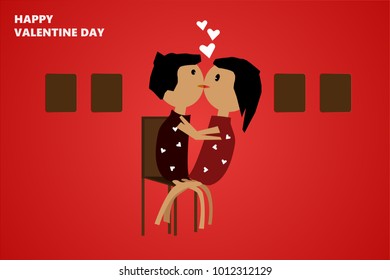 Couple kissing on this Valentine with romance