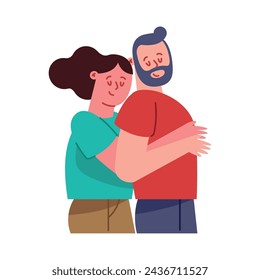 couple kissing romance illustration vector