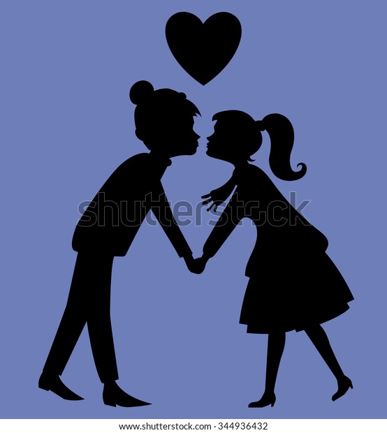 Download Couple Kissing Vector Silhouette Stock Vector (Royalty ...