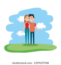 couple in the landscape characters
