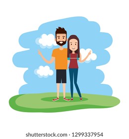 couple in the landscape characters