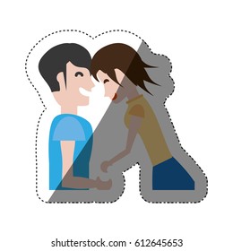 couple laughing together shadow