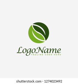 Couple of leaf nature logo icon vector template on white background